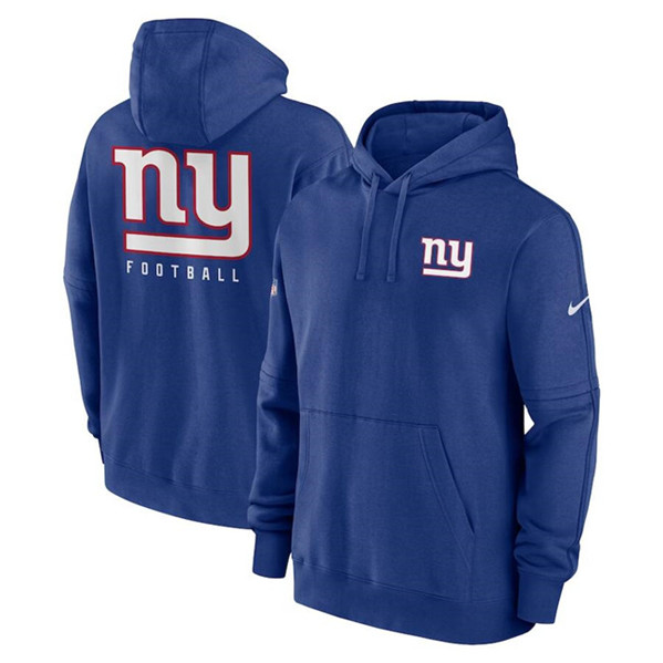 New York Giants Blue Sideline Club Fleece Pullover Hoodie
