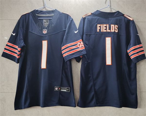 Chicago Bears #1 Justin Fields Navy 2023 F.U.S.E. Vapor Untouchable Limited Stitched Jersey