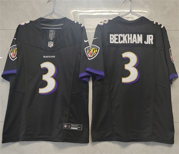 Baltimore Ravens #3 Odell Beckham Jr. Black 2023 F.U.S.E. Vapor Untouchable Stitched Jersey