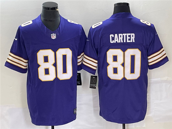 Minnesota Vikings #80 Cris Carter Purple 2023 F.U.S.E. Vapor Untouchable Limited Stitched Jersey