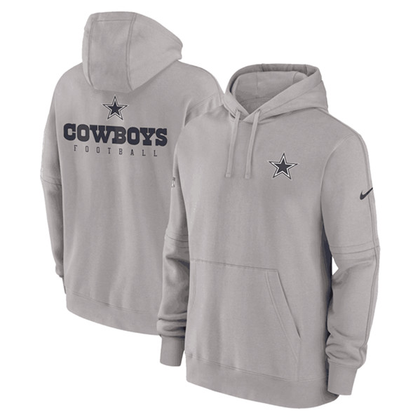 Dallas Cowboys Gray Sideline Club Fleece Pullover Hoodie