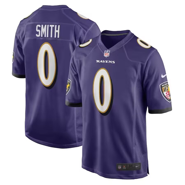 Baltimore Ravens #0 Roquan Smith Purple Stitched Game Jersey