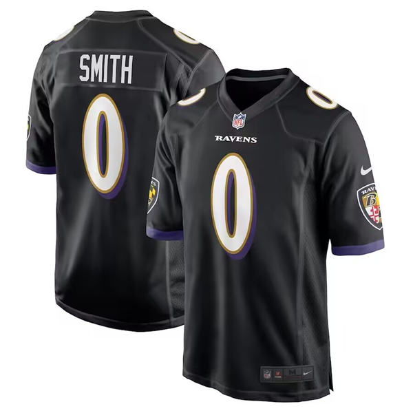 Baltimore Ravens #0 Roquan Smith Black Stitched Game Jersey