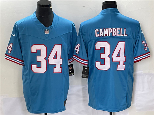 Tennessee Titans #34 Earl Campbell Light Blue 2023 F.U.S.E. Vapor Limited Throwback Stitched Jersey