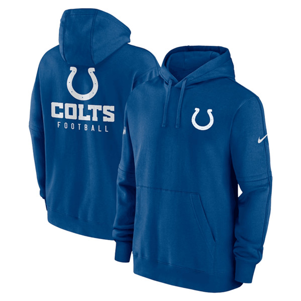 Indianapolis Colts Blue Sideline Club Fleece Pullover Hoodie