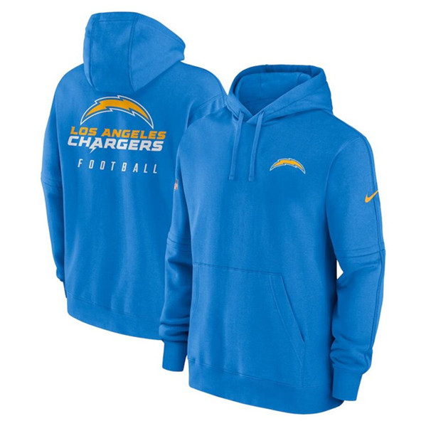 Los Angeles Chargers Light Blue Sideline Club Fleece Pullover Hoodie