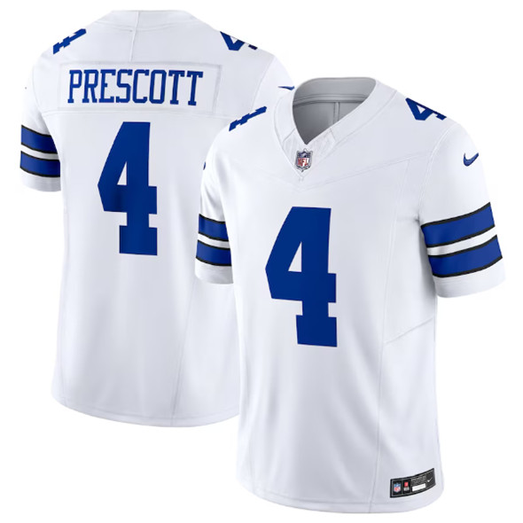 Dallas Cowboys #4 Dak Prescott White 2023 F.U.S.E. Vapor Limited Stitched Jersey