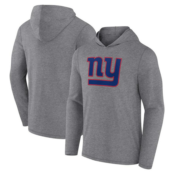 New York Giants Heather Gray Primary Logo Long Sleeve Hoodie