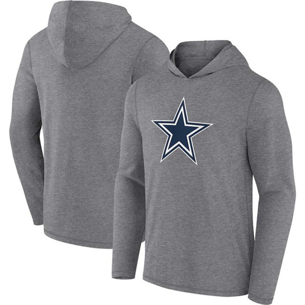 Dallas Cowboys Heather Gray Primary Logo Long Sleeve Hoodie