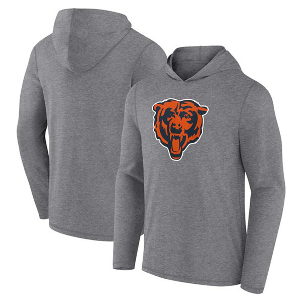 Chicago Bears Heather Gray Primary Logo Long Sleeve Hoodie