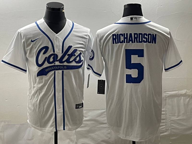 Indianapolis Colts #5 Anthony Richardson White Cool Base Stitched Jersey