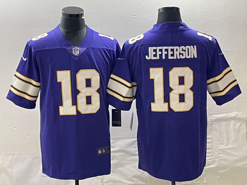 Minnesota Vikings #18 Justin Jefferson Purple Vapor Untouchable Limited Stitched Jersey