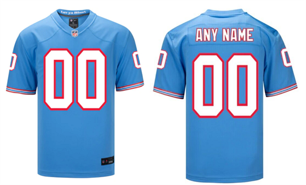 Tennessee Titans Custom Light Blue Stitched Jersey