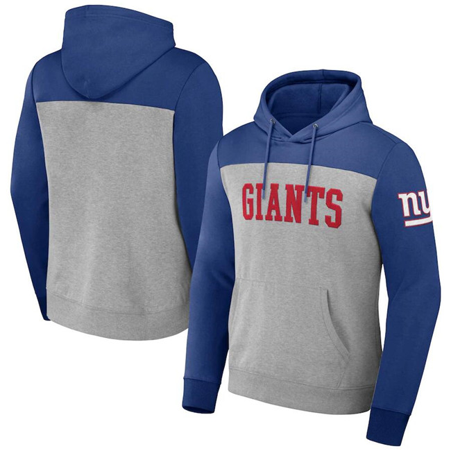 New York Giants X Darius Rucker Collection Powder Blue Charcoal Colorblock Pullover Hoodie