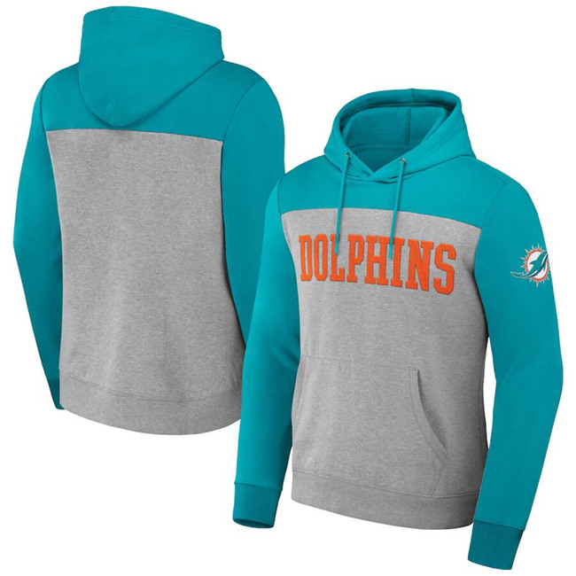 Miami Dolphins X Darius Rucker Collection Burgundy Charcoal Colorblock Pullover Hoodie
