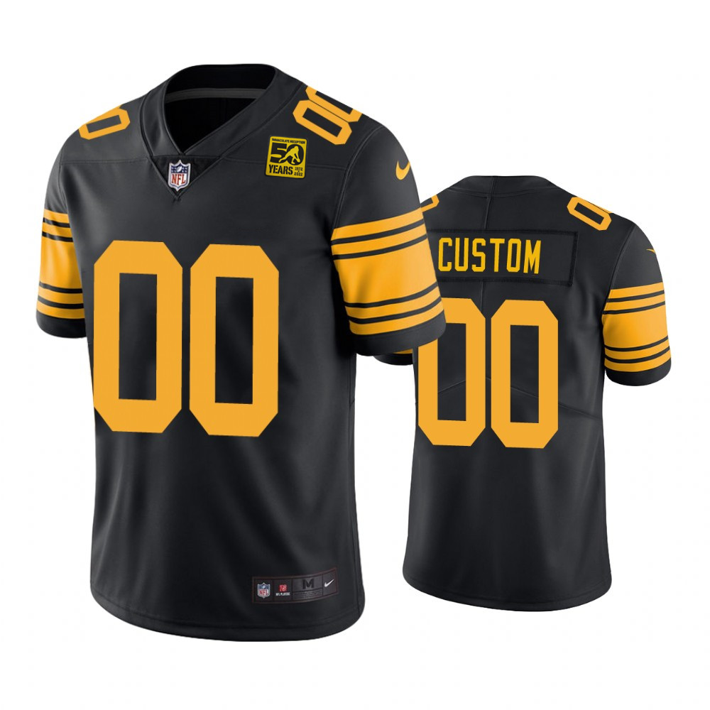 Pittsburgh Steelers Custom Black 2023 Color Rush 50th Anniversary Limited Jersey