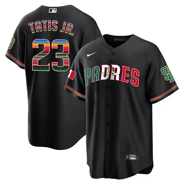 San Diego Padres #23 Fernando Tatis Jr. Mexico Black Cool Base Stitched Jersey