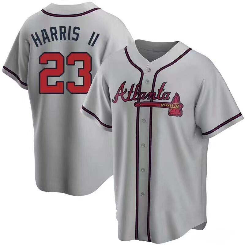 Atlanta Braves #23 Michael Harris II Gray Cool Base Stitched Jersey