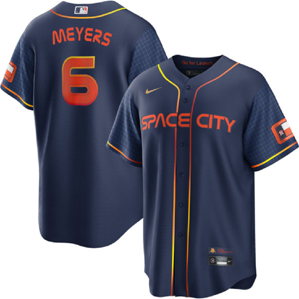 Houston Astros #6 Jake Meyers Navy City Connect Cool Base Stitched Jersey