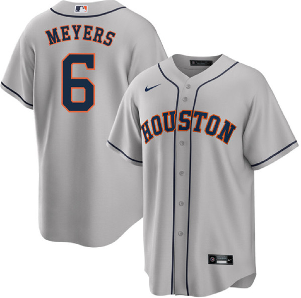 Houston Astros #6 Jake Meyers Gray Cool Base Stitched Jersey
