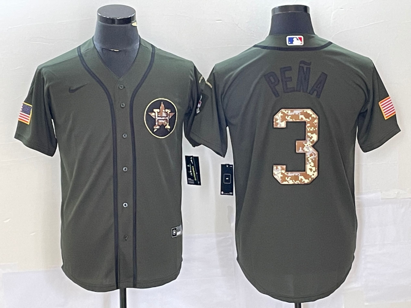 Houston Astros #3 Jeremy Peña Olive Cool Base Stitched Jersey