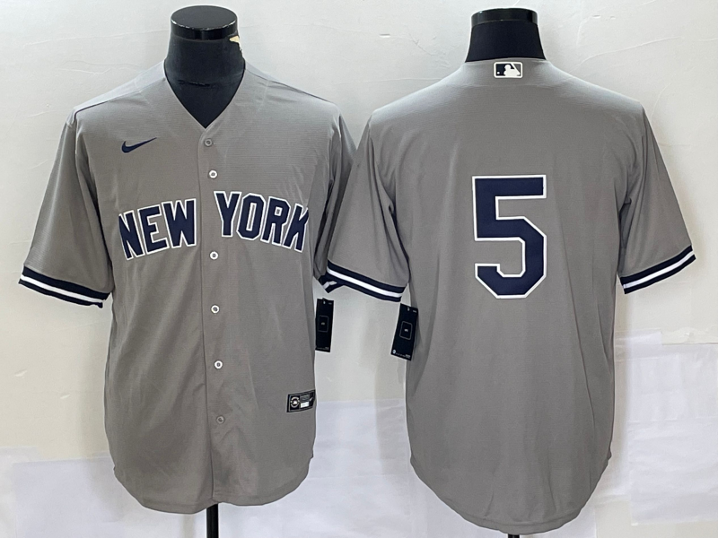 New York Yankees #5 Joe DiMaggio Grey Cool Base Stitched Jersey
