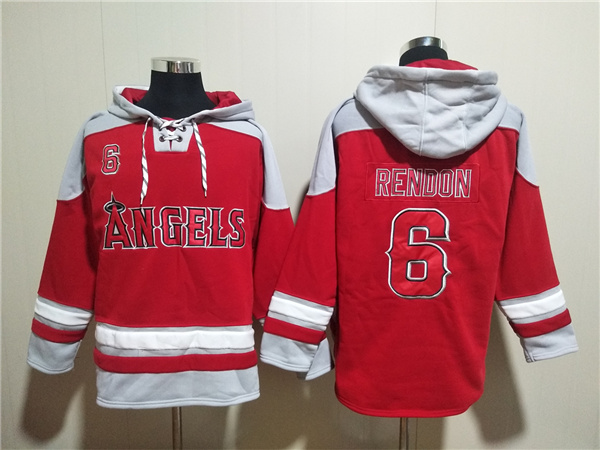 Los Angeles Angels #6 Anthony Rendon Red Ageless Must-Have Lace-Up Pullover Hoodie