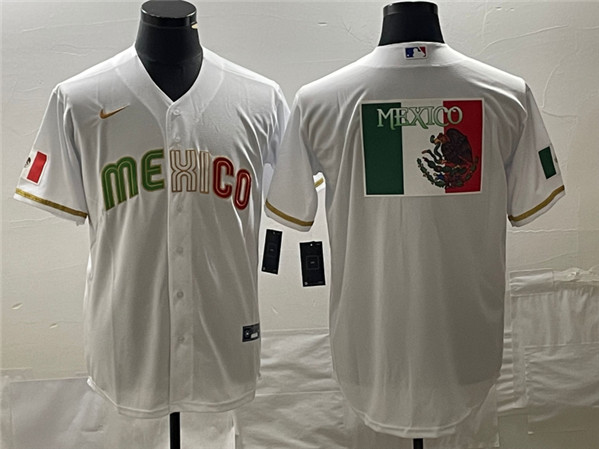 Mexico White 2023 World Classic Team Big Logo Stitched Jersey
