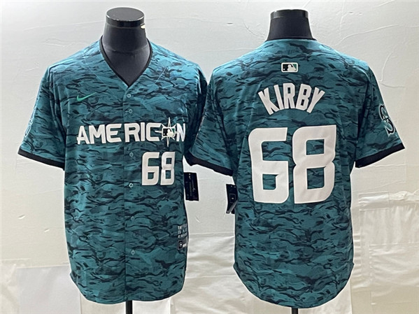 Seattle Mariners #68 George Kirby Teal 2023 All-Star Cool Base With Patch Stitched Jersey