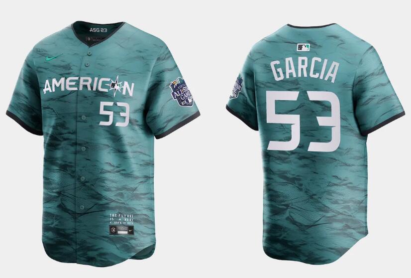 Texas Rangers #53 Adolis Garcia Teal 2023 All-Star Stitched Jersey
