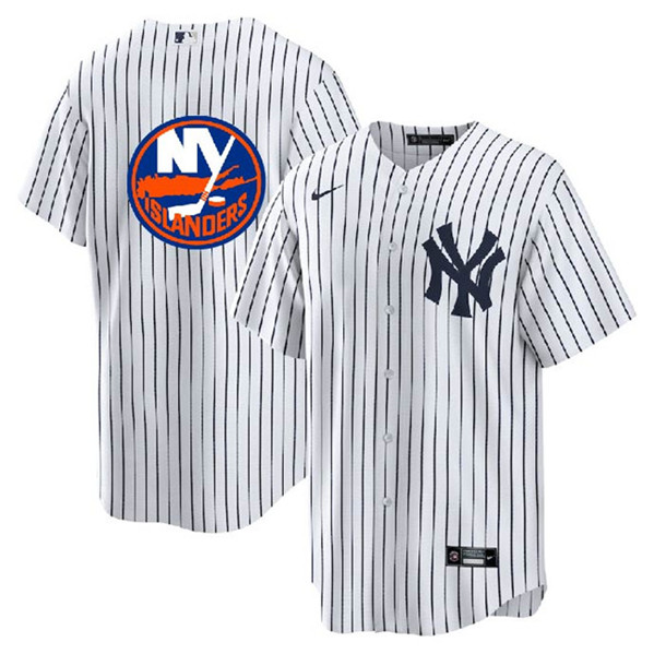 New York Yankees Islanders White Cool Base Stitched Jersey