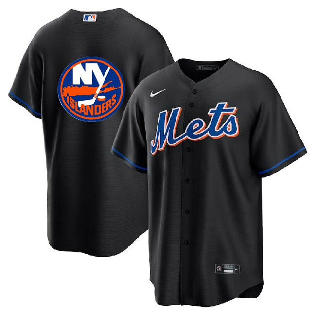 New York Mets Islanders Black Cool Base Stitched Jersey