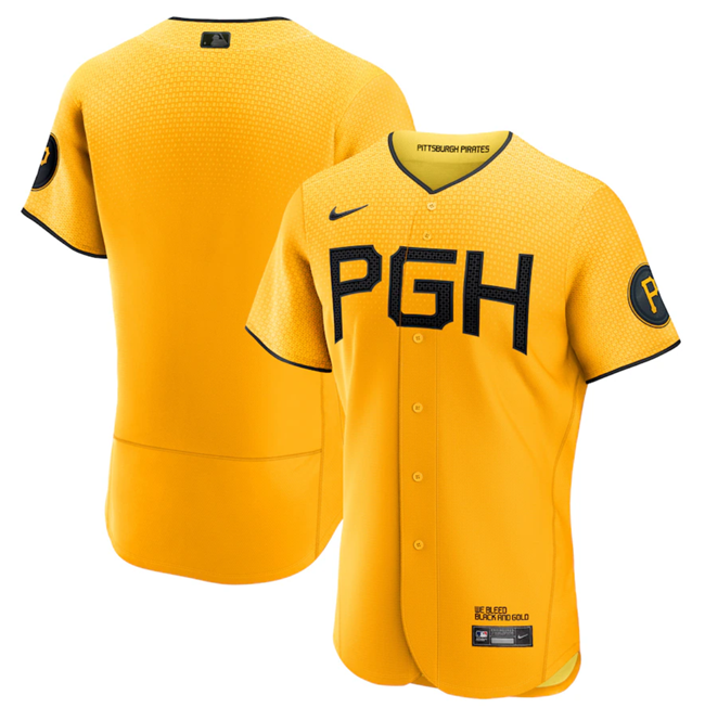 Pittsburgh Pirates Blank Gold 2023 City Connect Flex Base Stitched Jersey