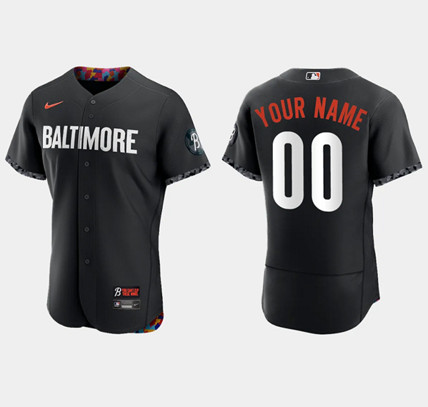 Baltimore Orioles Custom Black 2023 City Connect Flex Base Stitched Jersey