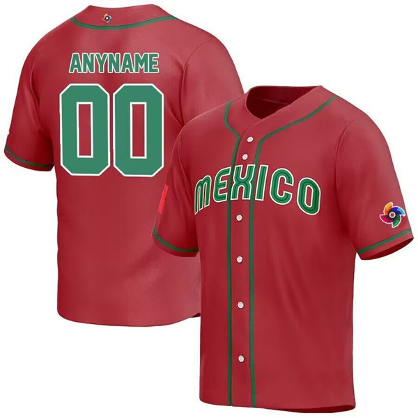 Mexico Custom 2023 Red Stitched Jersey