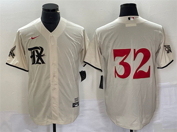 Texas Rangers #32 Evan Carter Cream 2023 City Connect Stitched Jersey