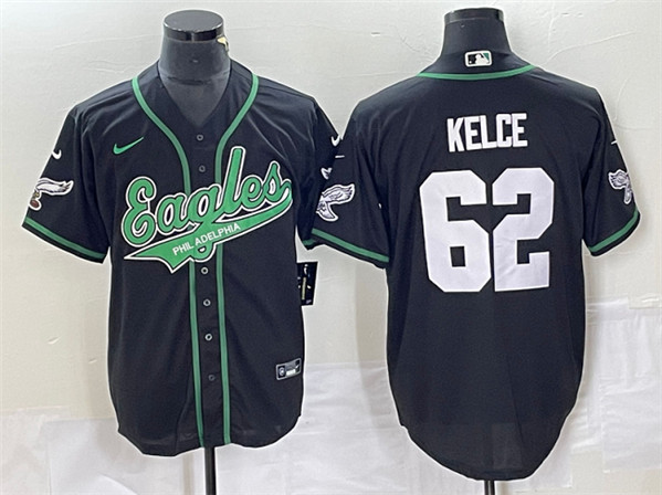Philadelphia Eagles #62 Jason Kelce Black Cool Base Stitched Jersey