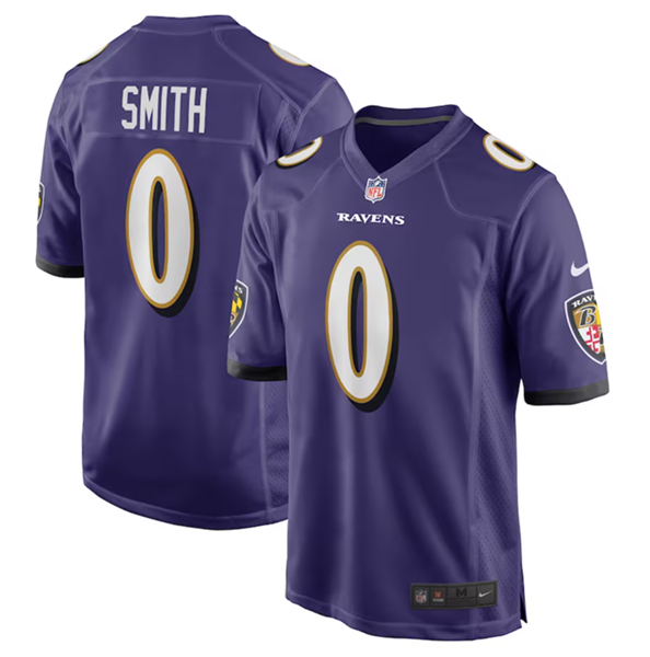 Baltimore Ravens #0 Roquan Smith Purple Game Jersey