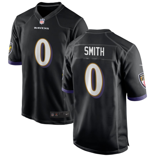 Baltimore Ravens #0 Roquan Smith Black Game Jersey