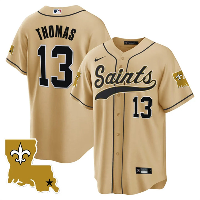 New Orleans Saints #13 Michael Thomas Gold 1987 Legacy Cool Base Stitched Jersey