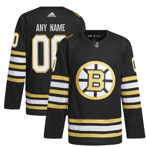 Boston Bruins Custom Black 100th Anniversary Stitched Jersey