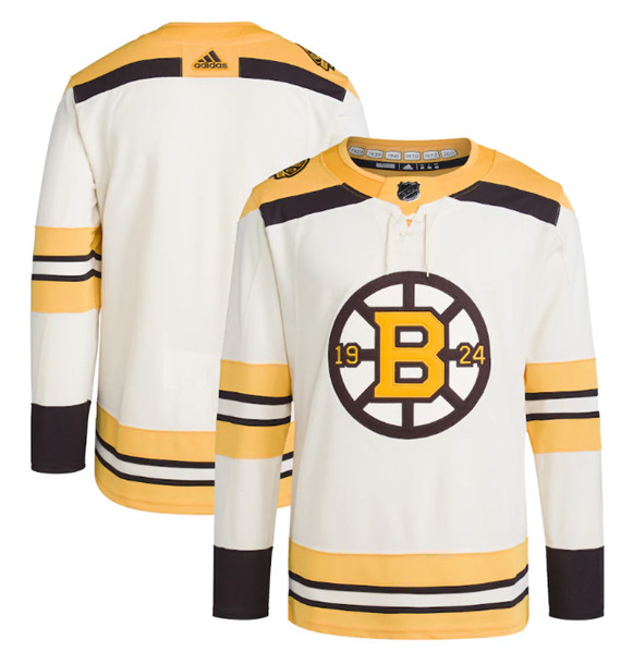 Boston Bruins Blank Cream 100th Anniversary Stitched Jersey