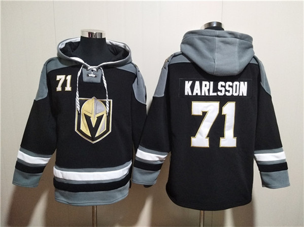 Vegas Golden Knights #71 William Karlsson Black Ageless Must-Have Lace-Up Pullover Hoodie