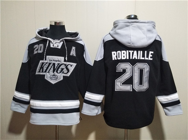 Los Angeles Kings #20 Luc Robitaille Black Ageless Must-Have Lace-Up Pullover Hoodie