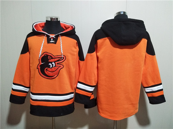 Baltimore Orioles Blank Orange Ageless Must-Have Lace-Up Pullover Hoodie