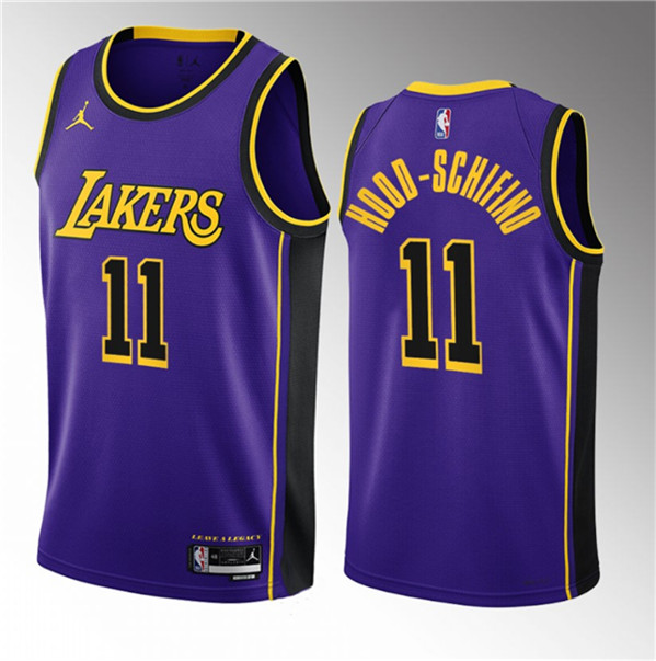 Los Angeles Lakers #11 Jalen Hood-Schifino Purple 2023 Draft Statement Edition Stitched Jersey