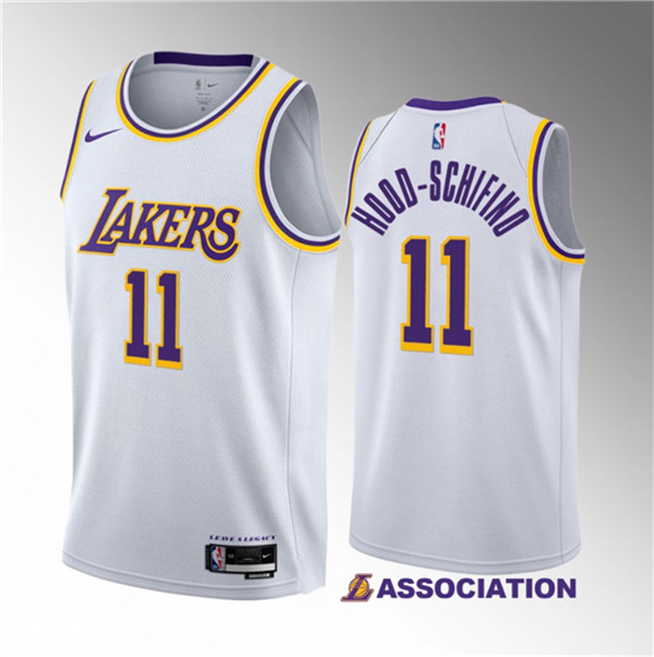 Los Angeles Lakers #11 Jalen Hood-Schifino White 2023 Draft Association Edition Stitched Jersey