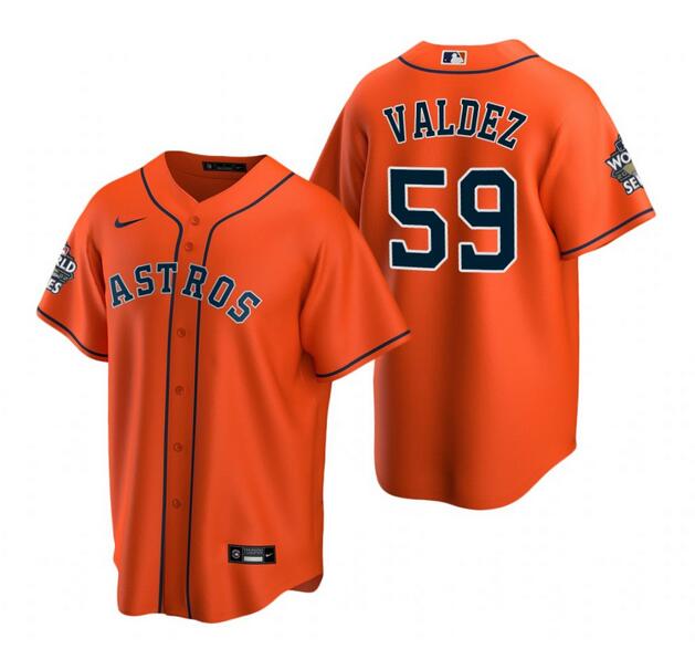 Houston Astros #59 Framber Valdez Orange Cool Base Stitched Jersey