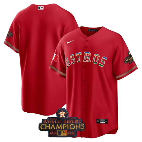 Houston Astros Blank Red Mexico Cool Base Stitched Jersey