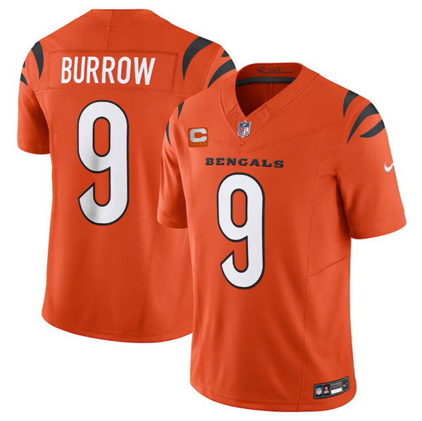Cincinnati Bengals #9 Joe Burrow Orange 2023 F.U.S.E. With 4-Star C Patch Vapor Untouchable Limited Stitched Jersey